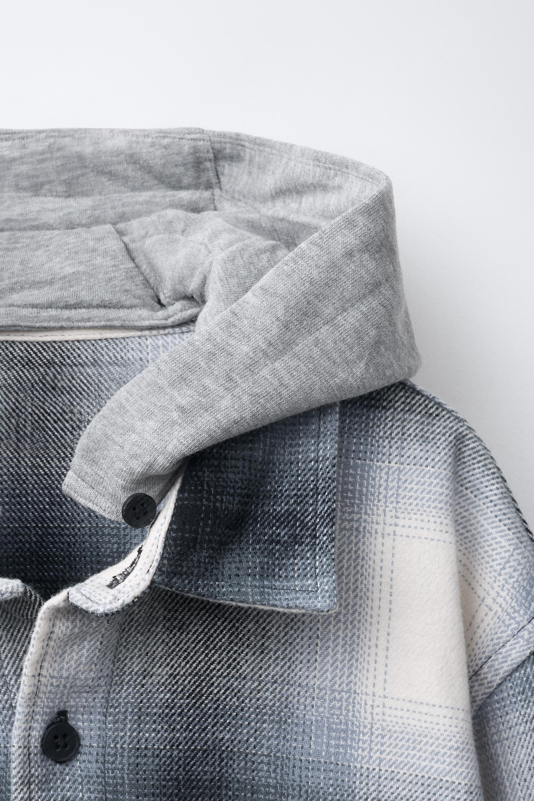 PLAID OVERSHIRT WITH DETACHABLE HOOD
